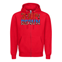 3 Up 3 Down Football Zipper Hoodie | Teevron