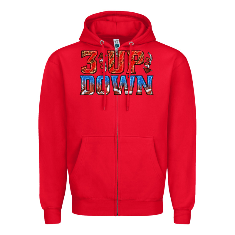 3 Up 3 Down Football Zipper Hoodie by texasbilliewilder | Teevron