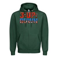 Sports Green 3 up 3 down football Zipper Hoodie - texasbilliewilder