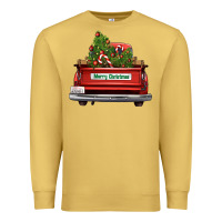 Antique Gold Christmas trees truck Premium Sweatshirt - FaDigitalArtStudio