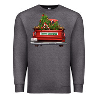 Charcoal Heather Christmas trees truck Premium Sweatshirt - FaDigitalArtStudio