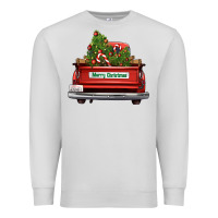 Dove Grey Christmas trees truck Premium Sweatshirt - FaDigitalArtStudio