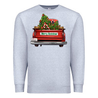 Heather Grey Christmas trees truck Premium Sweatshirt - FaDigitalArtStudio