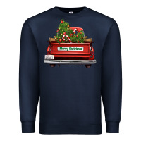 Navy Christmas trees truck Premium Sweatshirt - FaDigitalArtStudio