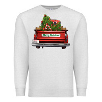 Oatmeal Heather Christmas trees truck Premium Sweatshirt - FaDigitalArtStudio