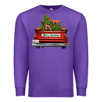 Purple Christmas trees truck Premium Sweatshirt - FaDigitalArtStudio