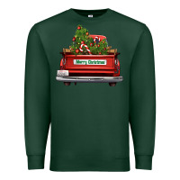 Sports Green Christmas trees truck Premium Sweatshirt - FaDigitalArtStudio