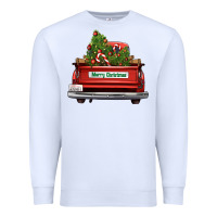 White Christmas trees truck Premium Sweatshirt - FaDigitalArtStudio