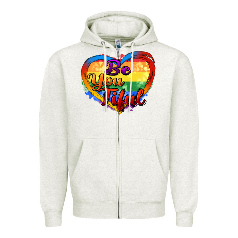 Be You Tiful Zipper Hoodie by Zillion Design Studio | Teevron