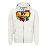 Oatmeal Heather be you tiful Zipper Hoodie - Zillion Design Studio