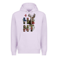 Lilac Deer Hunting Usa Flag Premium Hoodie - LillyAllenDesigns