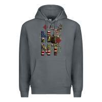 Rock Deer Hunting Usa Flag Premium Hoodie - LillyAllenDesigns