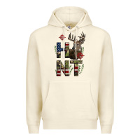 Sandshell Deer Hunting Usa Flag Premium Hoodie - LillyAllenDesigns