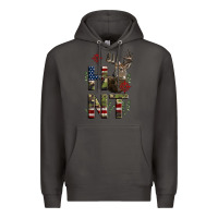 Smoke Deer Hunting Usa Flag Premium Hoodie - LillyAllenDesigns