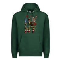 Sports Green Deer Hunting Usa Flag Premium Hoodie - LillyAllenDesigns