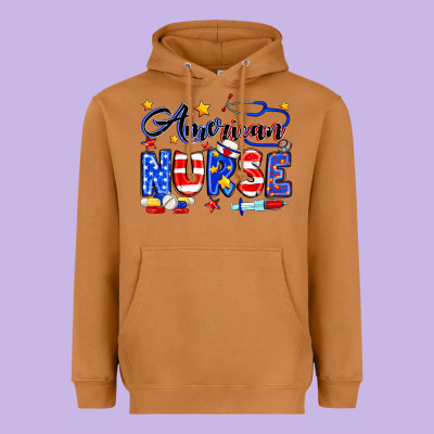 American Nurse Heavyweight Hoodie Designed By Neo Western