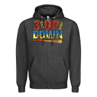 Charcoal Heather 3 up 3 down softball Zipper Hoodie - texasbilliewilder