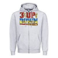 Heather Grey 3 up 3 down softball Zipper Hoodie - texasbilliewilder