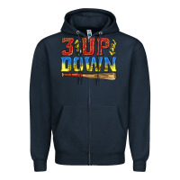 Navy 3 up 3 down softball Zipper Hoodie - texasbilliewilder