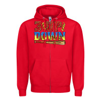 Red 3 up 3 down softball Zipper Hoodie - texasbilliewilder