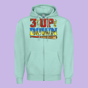 3 Up 3 Down Softball Zipper Hoodie Designed By Texasbilliewilder