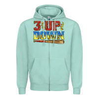Seafoam 3 up 3 down softball Zipper Hoodie - texasbilliewilder