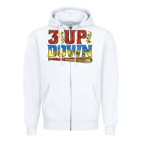 White 3 up 3 down softball Zipper Hoodie - texasbilliewilder
