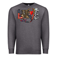 Charcoal Heather america nurse Premium Sweatshirt - CowhideDigitalArt