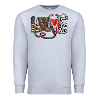 Heather Grey america nurse Premium Sweatshirt - CowhideDigitalArt