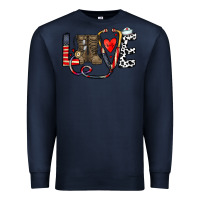 Navy america nurse Premium Sweatshirt - CowhideDigitalArt
