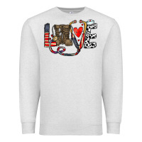 Oatmeal Heather america nurse Premium Sweatshirt - CowhideDigitalArt