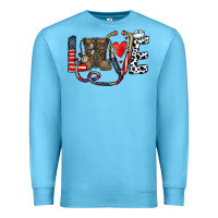 Ocean Blue america nurse Premium Sweatshirt - CowhideDigitalArt