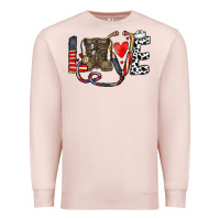 Pale Pink america nurse Premium Sweatshirt - CowhideDigitalArt