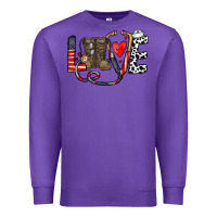 Purple america nurse Premium Sweatshirt - CowhideDigitalArt