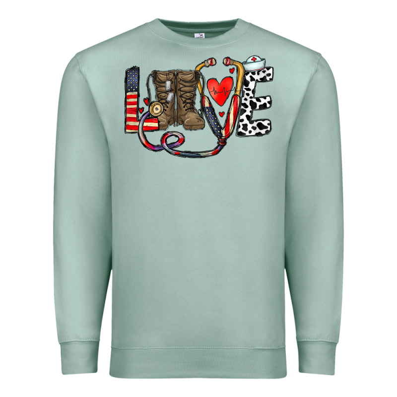 America Nurse Premium Sweatshirt by CowhideDigitalArt | Teevron