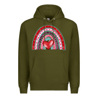 Army Green valentine's day rainbow Premium Hoodie - BarkalooDesign