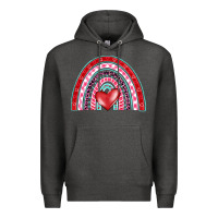 Charcoal Heather valentine's day rainbow Premium Hoodie - BarkalooDesign