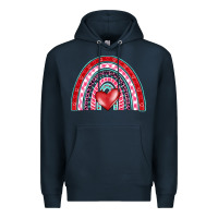 Navy valentine's day rainbow Premium Hoodie - BarkalooDesign