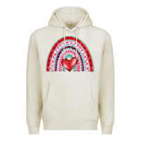 Oatmeal Heather valentine's day rainbow Premium Hoodie - BarkalooDesign