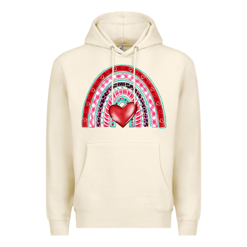 Valentine's Day Rainbow Premium Hoodie by BarkalooDesign | Teevron