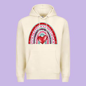 Valentine's Day Rainbow Premium Hoodie Designed By Barkaloodesign