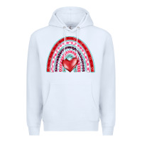 White valentine's day rainbow Premium Hoodie - BarkalooDesign
