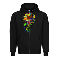 Black be kind autism sunflower Zipper Hoodie - Zillion Design Studio