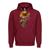 Burgundy be kind autism sunflower Zipper Hoodie - Zillion Design Studio
