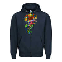 Navy be kind autism sunflower Zipper Hoodie - Zillion Design Studio