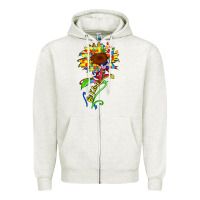 Oatmeal Heather be kind autism sunflower Zipper Hoodie - Zillion Design Studio