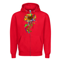 Red be kind autism sunflower Zipper Hoodie - Zillion Design Studio