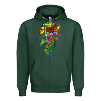 Sports Green be kind autism sunflower Zipper Hoodie - Zillion Design Studio