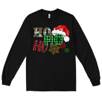 Black ho ho ho christmas Long Sleeve Tee - BarkalooDesign