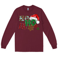 Burgundy ho ho ho christmas Long Sleeve Tee - BarkalooDesign